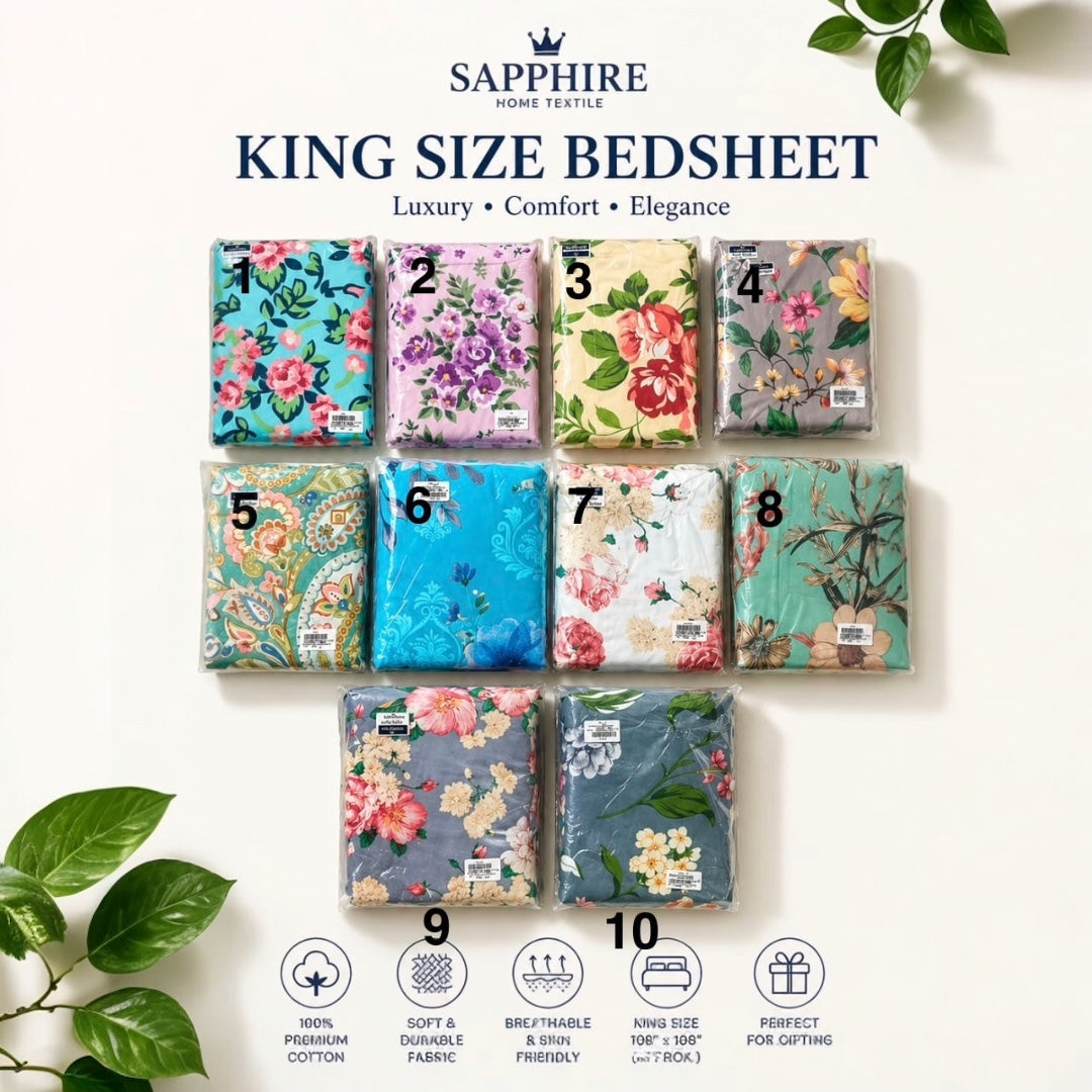 Sapphire King Size Bedsheets