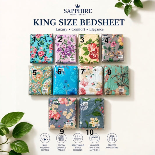 Sapphire King Size Bedsheets