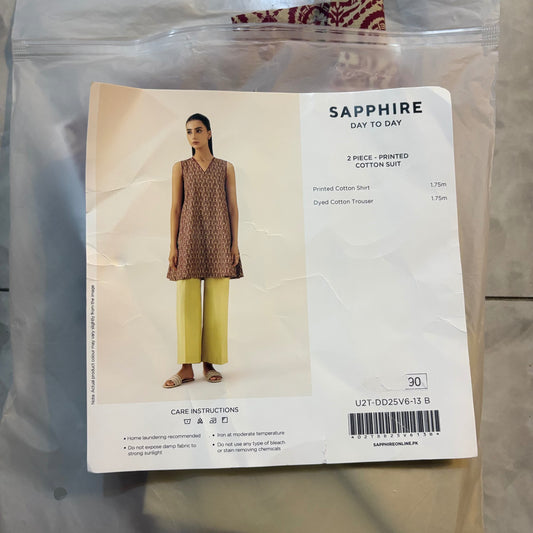 Sapphire 2Pc Printed Cotton Lawn Suit