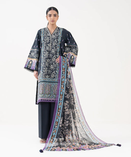 Sapphire 3pc Printed Cotton Lawn Suit