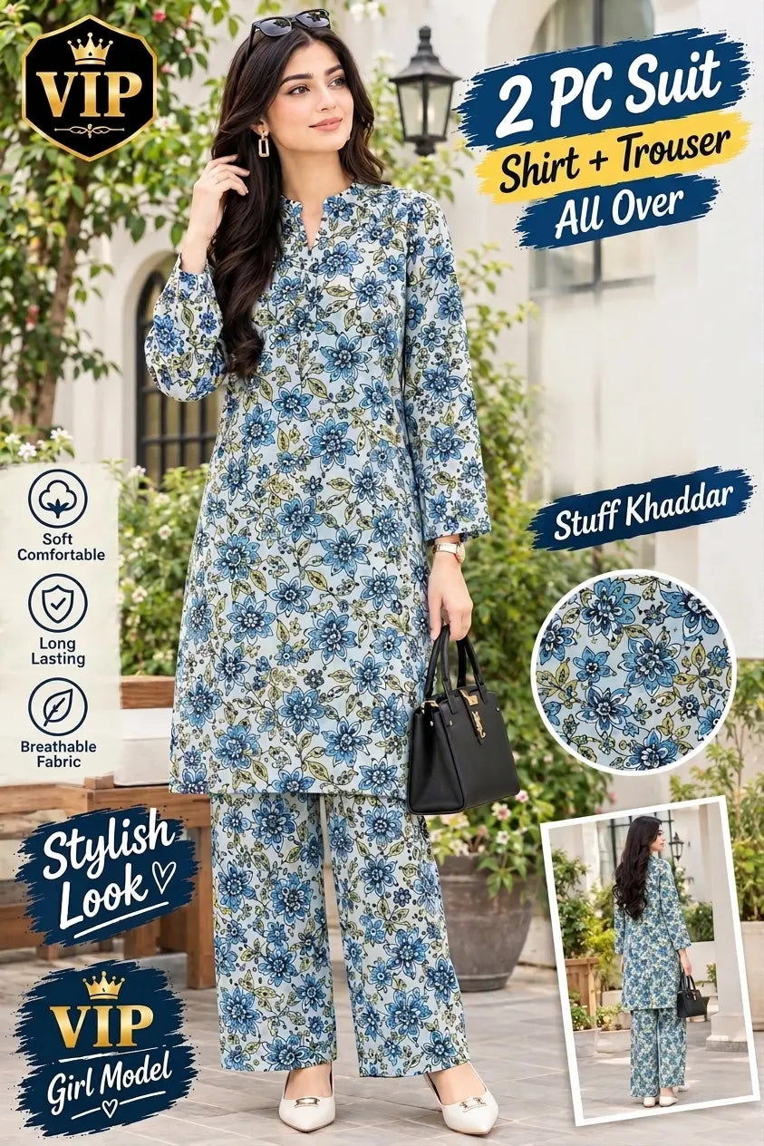 Khaddar 2pc suit (Shirt + Trouser) Unstitched