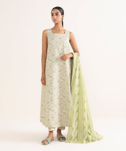 SAPPHIRE 3 Piece - Printed Cotton Suit (unstitched)