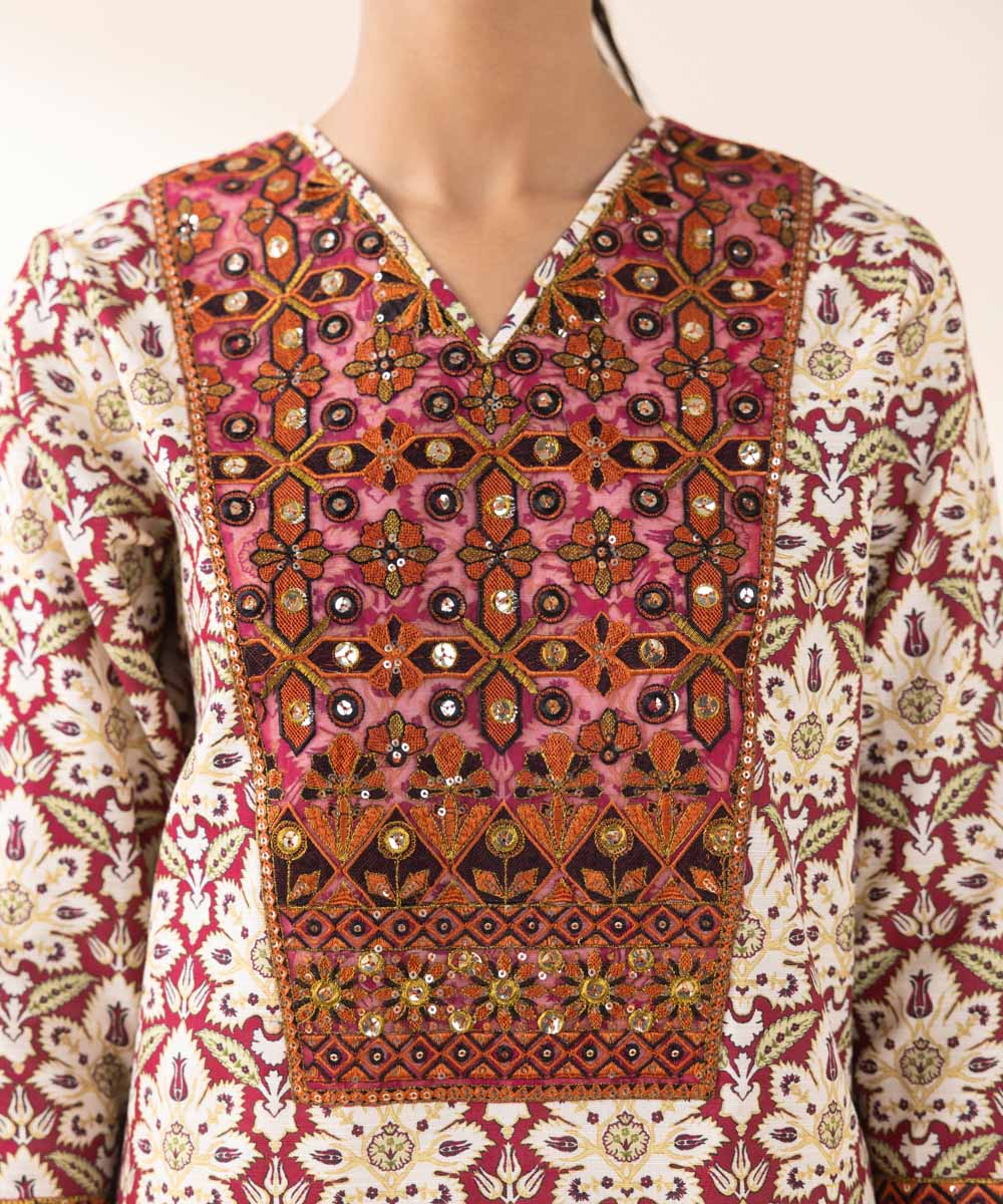 Sapphire 3 Piece embrodered light khaddar suit (unstitched)
