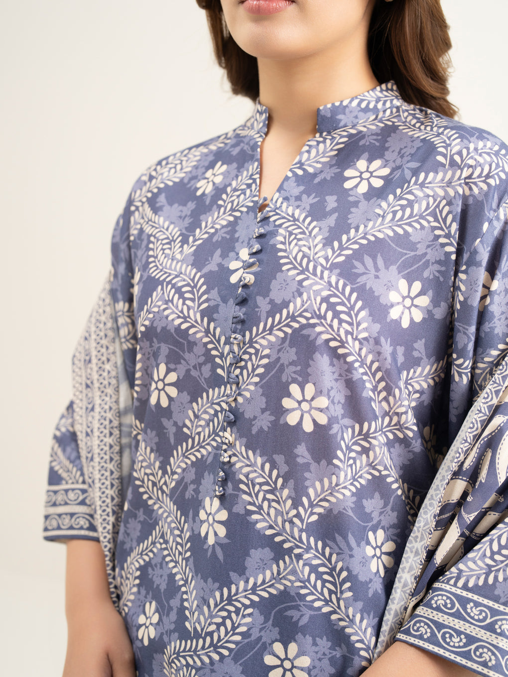 Sapphire unstitched  3pc printed lawn suit