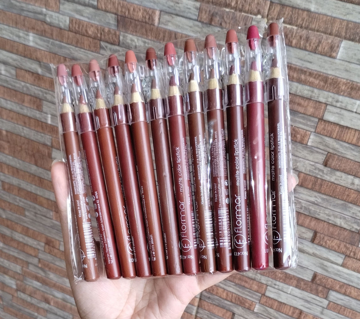 Flormar jumbo Matte lip pencil / Liner pack of 12 pro