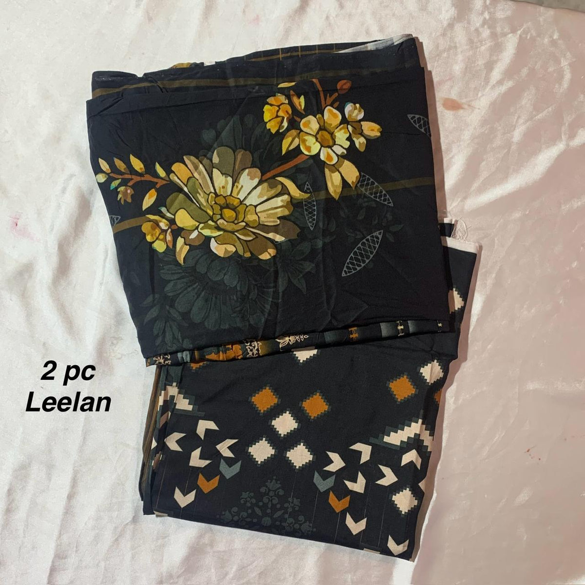 Unstitch 2pc linen shirt doppatta black