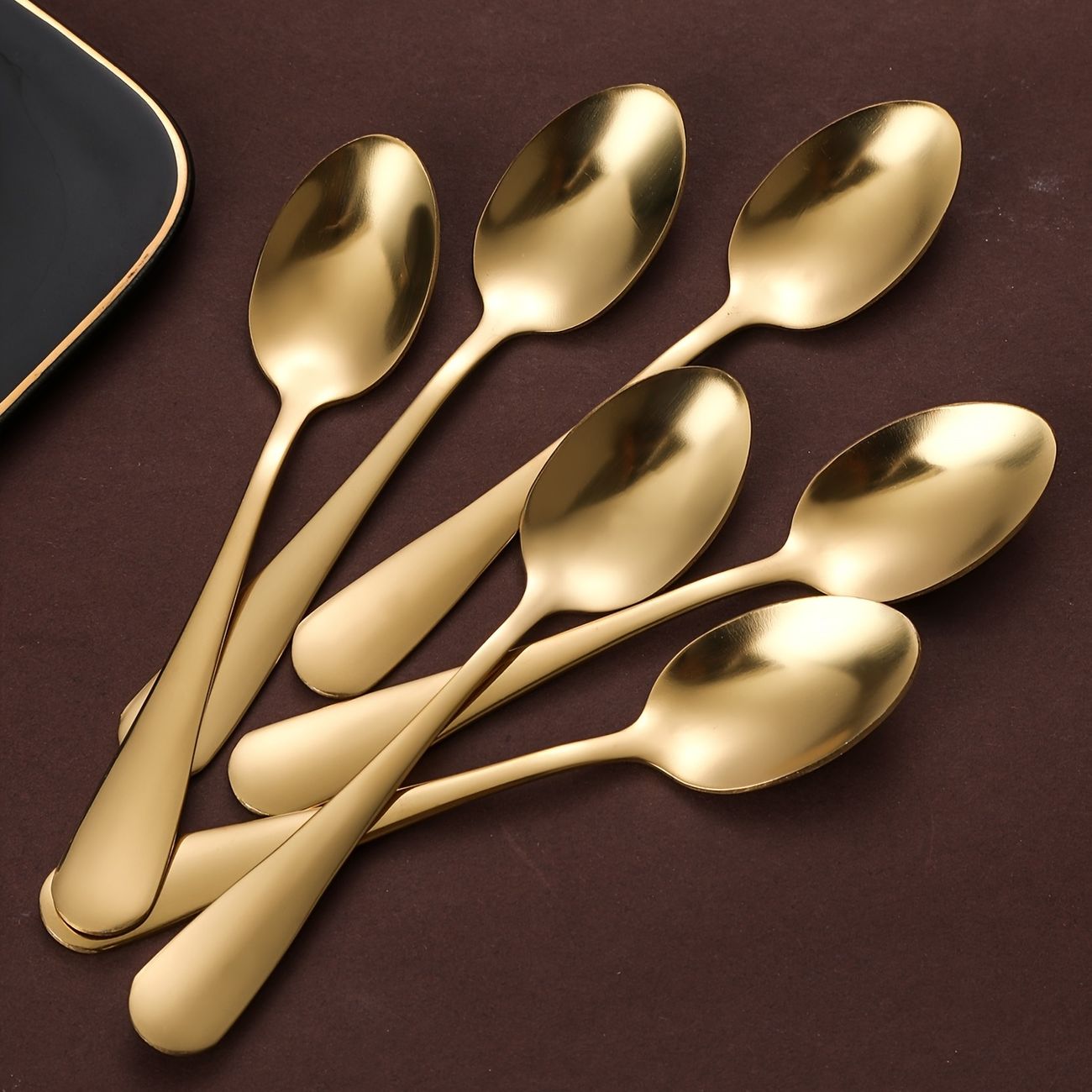 stainless steel golden table spoon deal of 6