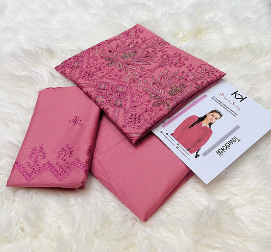 Chikankari lawn 2 pcs unstitched suit promotion