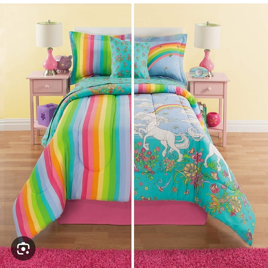 Single unicorn 5 pc comforter set for girls by sapphire