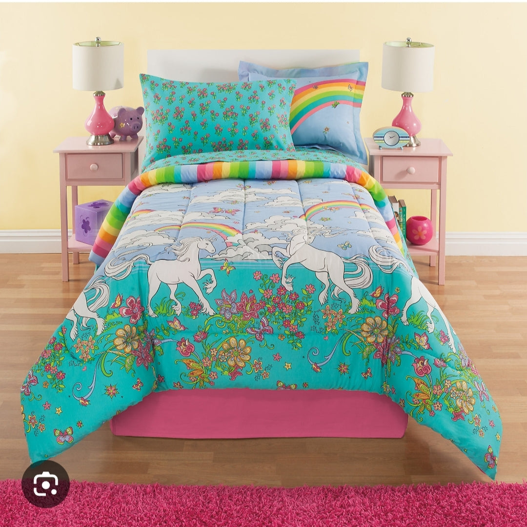 Single unicorn 5 pc comforter set for girls by sapphire
