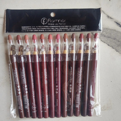 Flormar jumbo Matte lip pencil / Liner pack of 12 pro