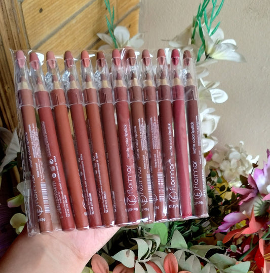 Flormar jumbo Matte lip pencil / Liner pack of 12 pro