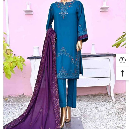 Marina 3 pcs stitched  embroidery suit size medium