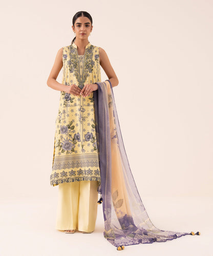 SAPPHIRE 
3 Piece - Embroidered Cotton Viscose Suit (Unstitch)
