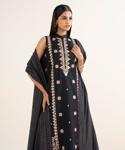 Sapphire 3Pc Embroidered Cotton Suit
