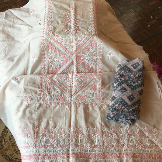 Unstitched suit 2 pcs lawn promotion