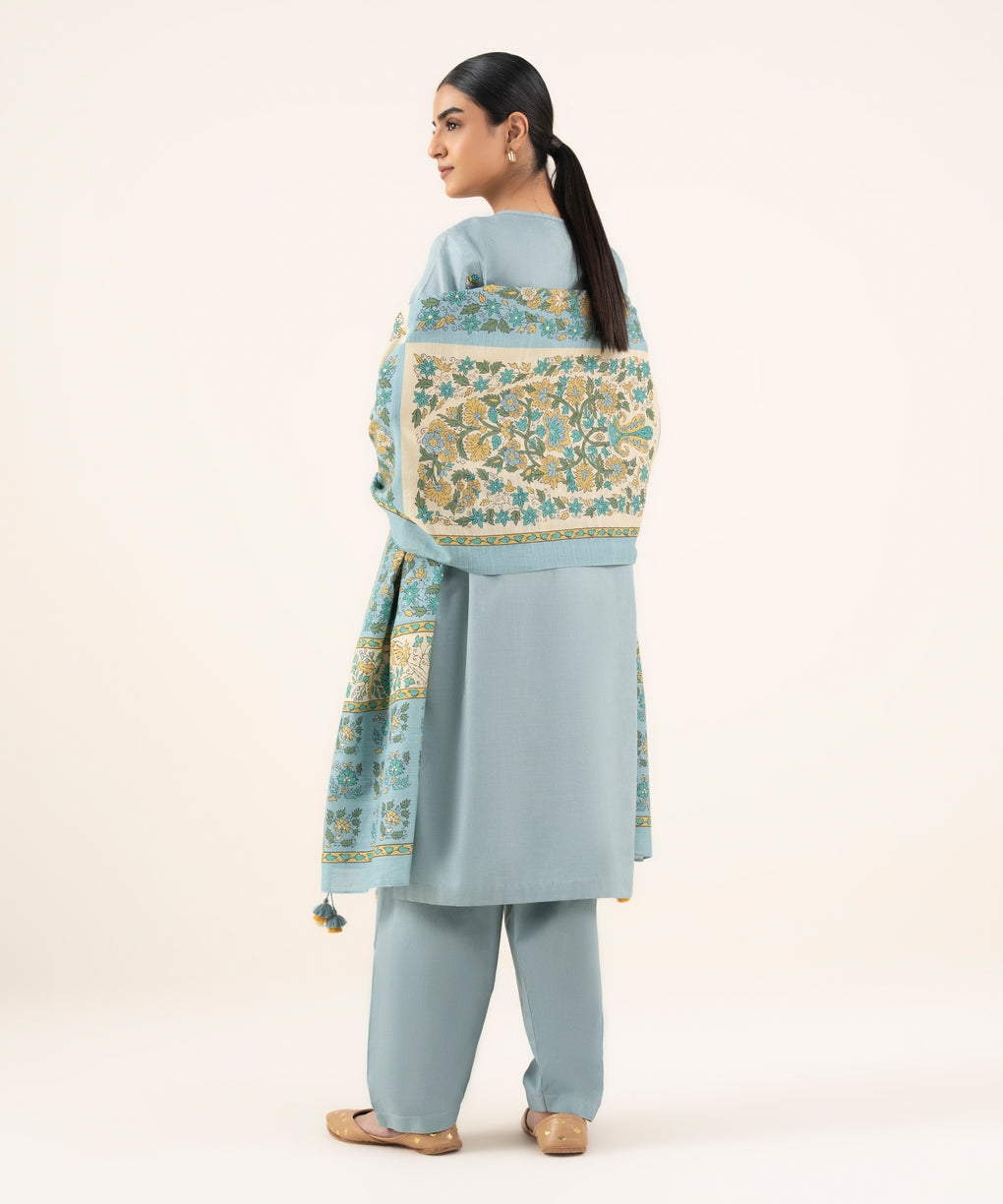 Sapphire unstitched  2pc Embroidery cotton suit