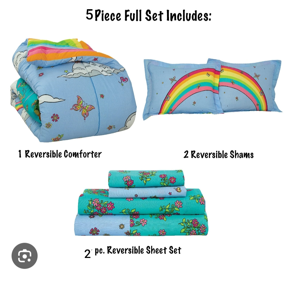 Single unicorn 5 pc comforter set for girls by sapphire