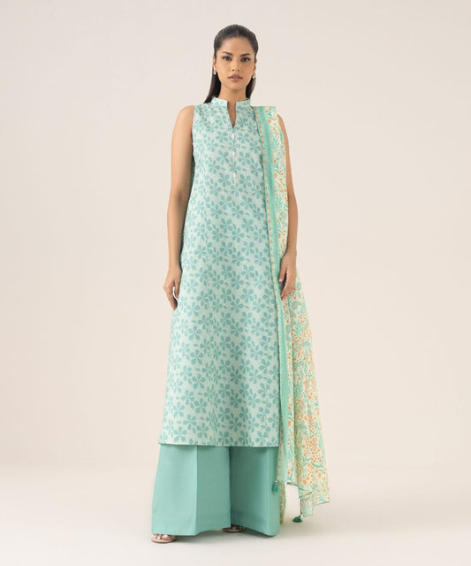 SAPPHIRE 3PC  PRINTED LAWN SUIT d