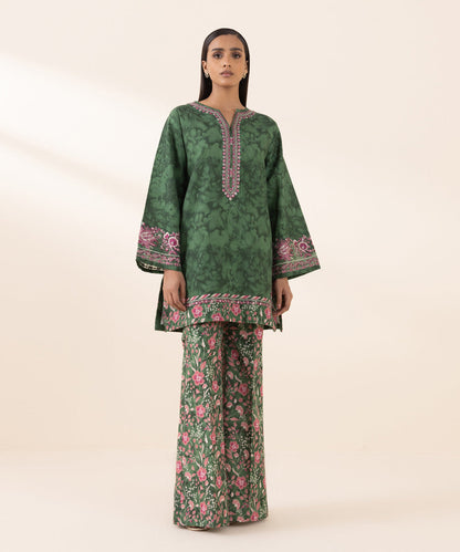 Sapphire 2 Piece - Embroidered Cross Hatch Suit (unstitched)