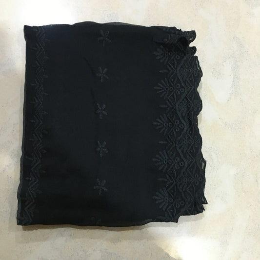 Shaffon duppatta, embroidery, cutwork
