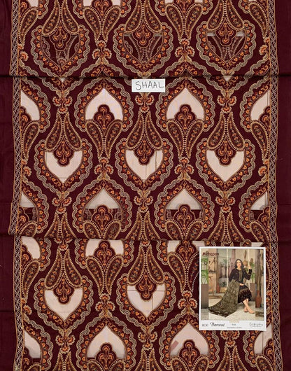 Danak unstitched 3pc emb winter suit with emb shawl