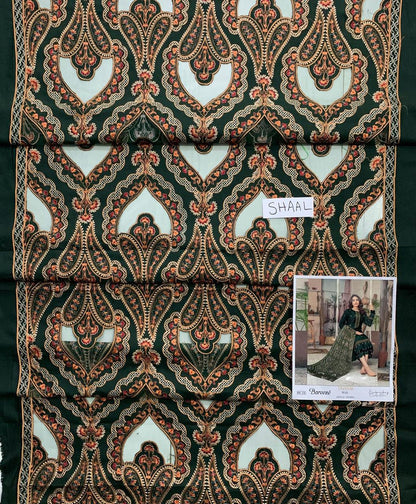 Danak unstitched 3pc emb winter suit with emb shawl