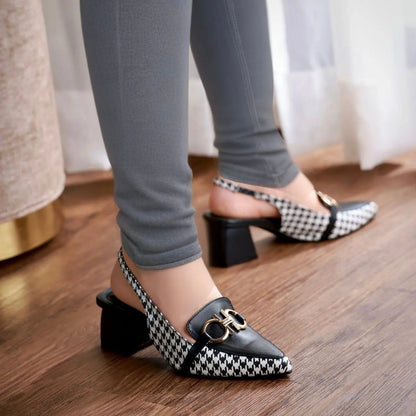 ZARA check heels